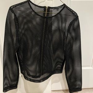 Black net top